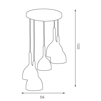 Noak wood lampa wisząca 5xE27 biały mat