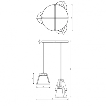 Norko lampa wisząca 3xE27 czarny mat