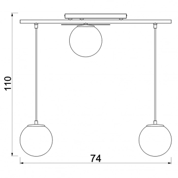 Orbital lampa wisząca 3xE27 czarny mat