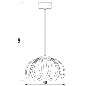 Orchid lampa wisząca 1xE27 czarny mat