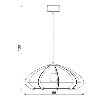 Orebo lampa wisząca 1xE27 czarny mat