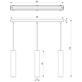 Raito lampa wisząca 3xGU10 czarny mat