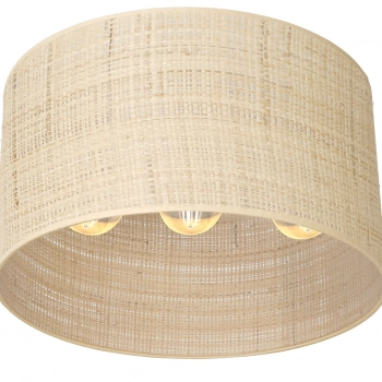 Rattan lampa sufitowa 3xE27 czarny mat