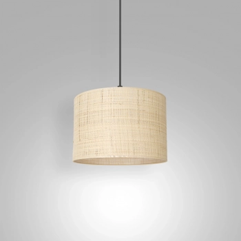 Rattan lampa wisząca 1xE27 czarny mat