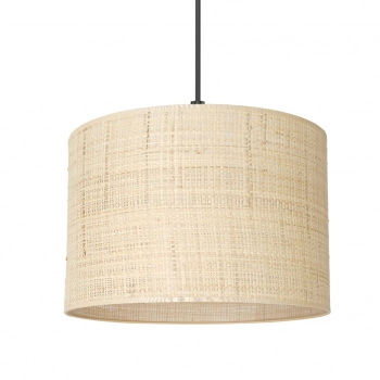 Rattan lampa wisząca 1xE27 czarny mat