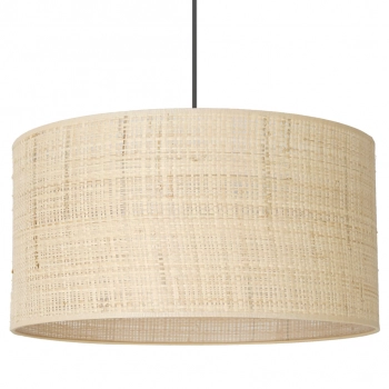 Rattan lampa wisząca 1xE27 czarny mat