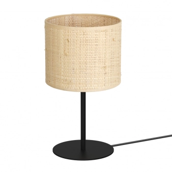 Rattan lampka stołowa 1xE27 czarny mat Luminex