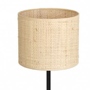 Rattan lampka stołowa 1xE27 czarny mat