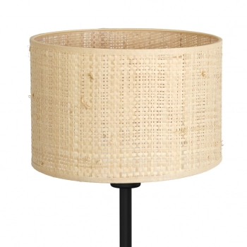 Rattan lampka stołowa 1xE27 czarny mat