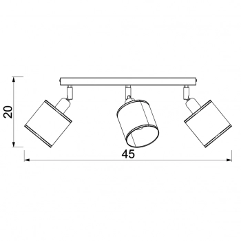 Rattan spot lampa sufitowa 3xE14 czarny mat