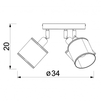 Rattan spot lampa sufitowa 3xE14 czarny mat