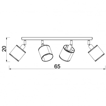 Rattan spot lampa sufitowa 3xE14 czarny mat