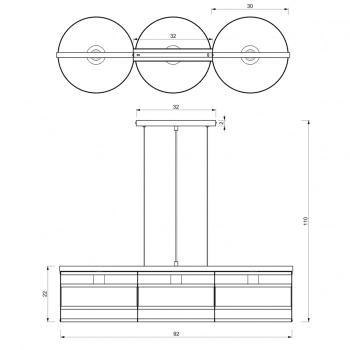 Rim lampa wisząca 3xE27 czarny mat