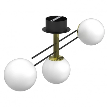 Satelit lampa sufitowa 3xE27 czarny mat, złoto połysk