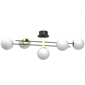 Satelit lampa sufitowa 5xE27 czarny mat, złoto połysk Luminex