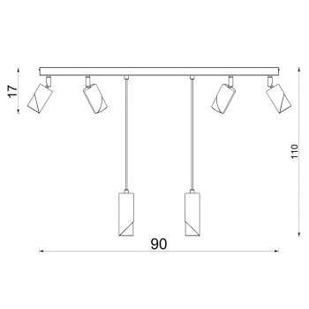 Shift lampa sufitowa, spot 6xGU10 czarny mat, złoto połysk