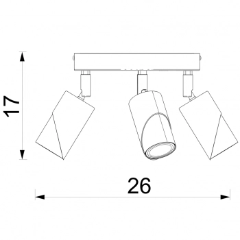 Shift lampa sufitowa, spot 3xGU10 czarny mat, chrom