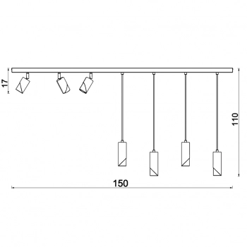 Shift lampa sufitowa, spot 7xGU10 czarny mat, chrom