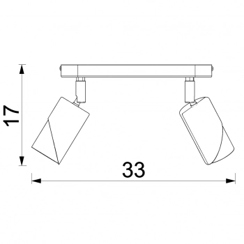 Shift lampa sufitowa, spot 2xGU10 biały mat, złoto połysk