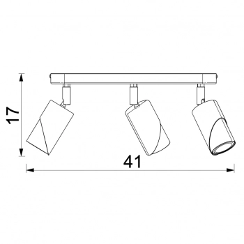 Shift lampa sufitowa, spot 3xGU10 biały mat, chrom