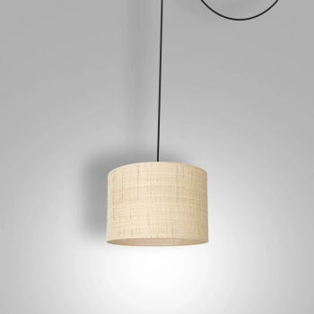 Spindel Rattan lampa wisząca 1xE27 czarny mat