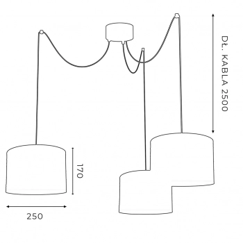 Spindel Rattan lampa wisząca 3xE27 czarny mat