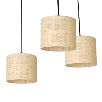 Spindel Rattan lampa wisząca 5xE27 czarny mat