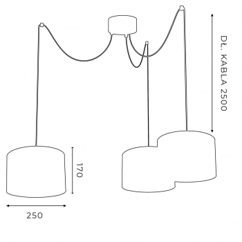 Spindel shade lampa wisząca 3xE27 czarny mat