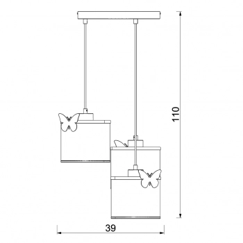 Sweet lampa wisząca 3xE27 różowa