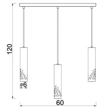 Tibia Buble lampa wisząca 3xGU10 czarny mat