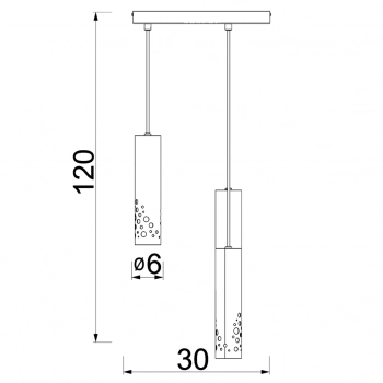 Tibia Buble lampa wisząca 3xGU10 czarny mat