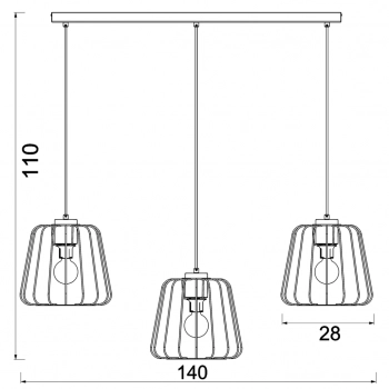 Trad lampa wisząca 3xE27 biały mat