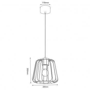 Trad lampa wisząca 1xE27 czarny mat