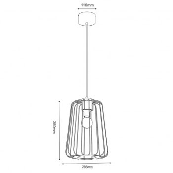 Trad lampa wisząca 1xE27 czarny mat