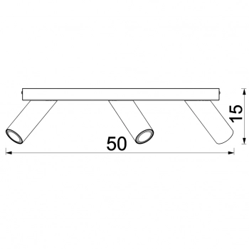 Tublon lampa sufitowa, spot 3xGU10 czarny mat