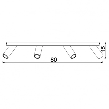 Tublon lampa sufitowa, spot 4xGU10 czarny mat