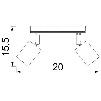 Tulon lampa sufitowa, spot 2xGU10 czarny mat