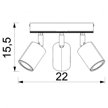 Tulon lampa sufitowa, spot 3xGU10 czarny mat