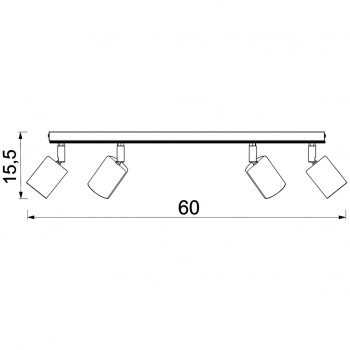 Tulon lampa sufitowa, spot 4xGU10 czarny mat