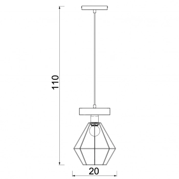 Vastra lampa wisząca 1xE27 czarny mat