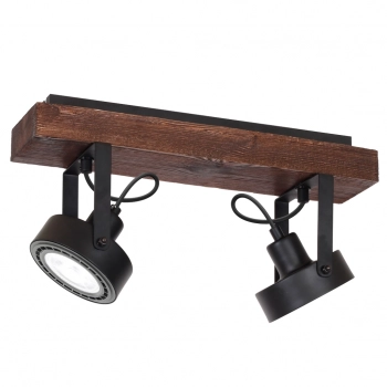 Viva wood lampa sufitowa, spot 2xGu10 AR111 czarny mat Luminex