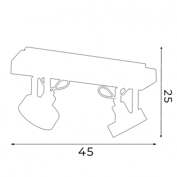 Viva wood lampa sufitowa, spot 2xGu10 AR111 czarny mat