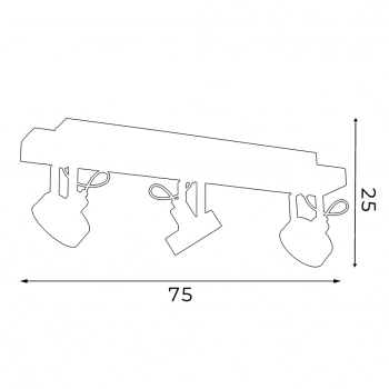 Viva wood lampa sufitowa, spot 3xGU10 AR111 czarny mat