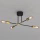 Flame lampa sufitowa 4xE27 czarny mat, złoto połysk