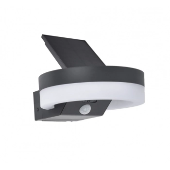 Runda Solar kinkiet LED 12W 1300lm 4000K IP54 szary z czujnikiem ruchu 6915801335 Lutec