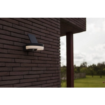 Runda Solar kinkiet LED 12W 1300lm 4000K IP54 szary z czujnikiem ruchu