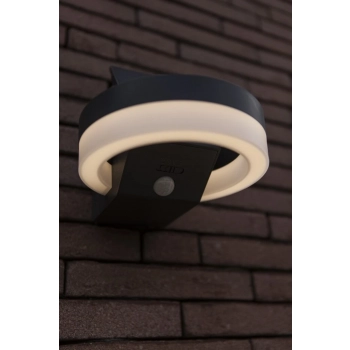 Runda Solar kinkiet LED 12W 1300lm 4000K IP54 szary z czujnikiem ruchu