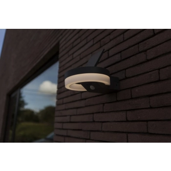 Runda Solar kinkiet LED 12W 1300lm 4000K IP54 szary z czujnikiem ruchu