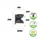 Looma kinkiet LED 2x7,8W 2x800lm 3000K IP54 szary