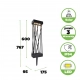 Spido Solar słupek LED 10,5W 900lm 3000K IP54 czarny